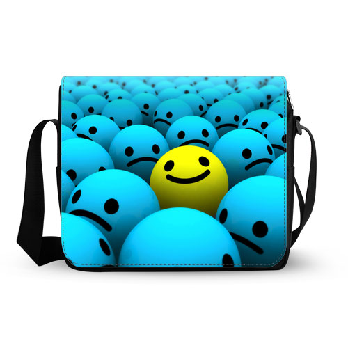 happy smiley face messenger bag