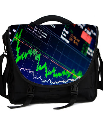 stock market chart laptop bag